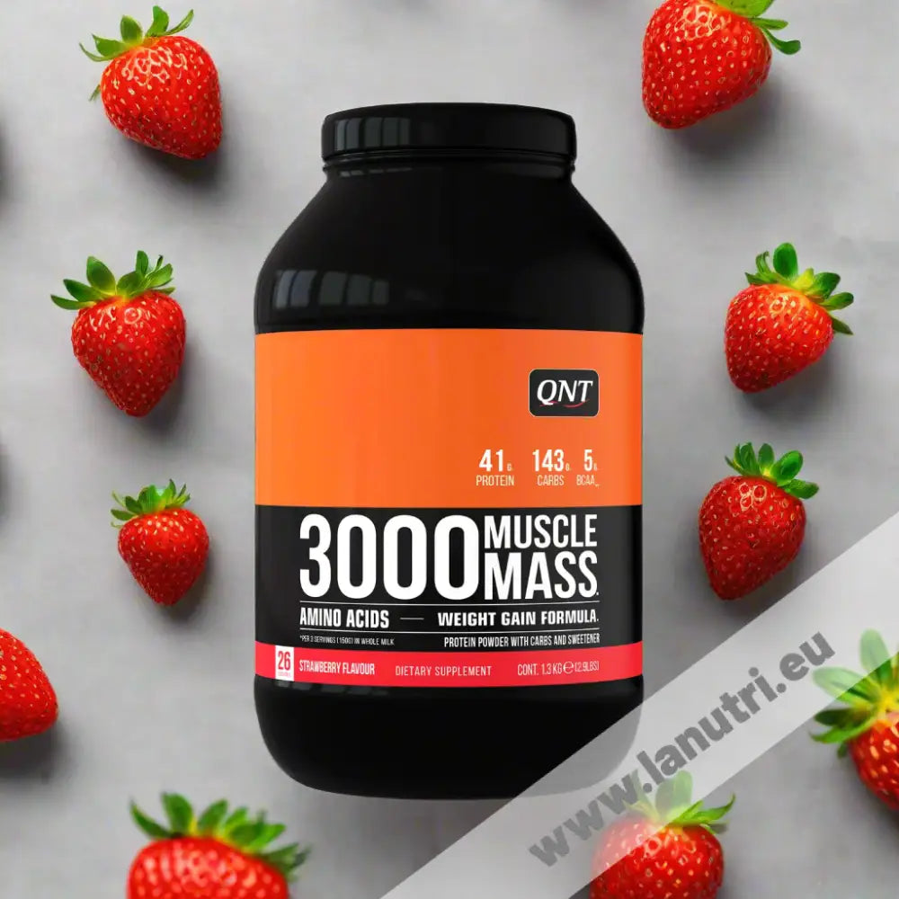 QNT 3000 Muscle Mass - Strawberry - 1300g