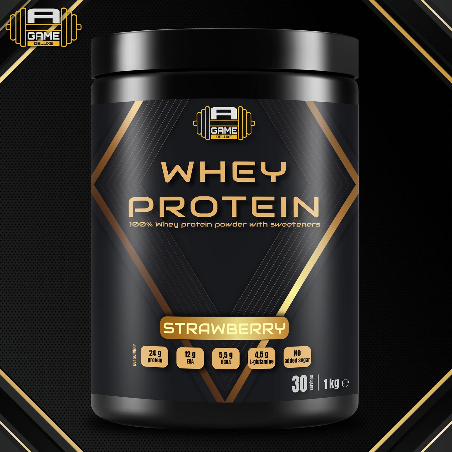 A-game Deluxe - Whey Protein 1 kg - Strawberry