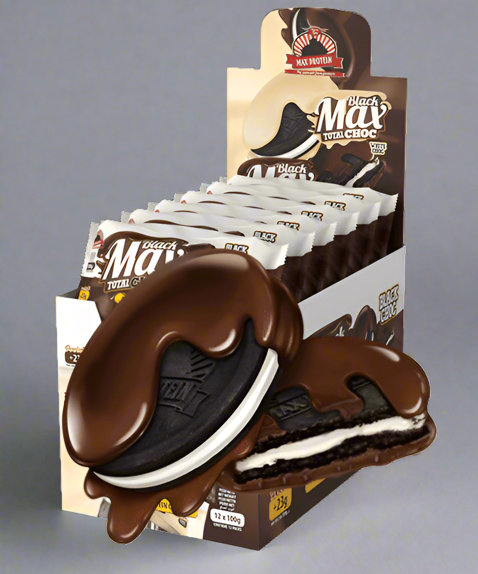 Max Protein Black Max Cookies - Total Choco BLACK- 12x100g