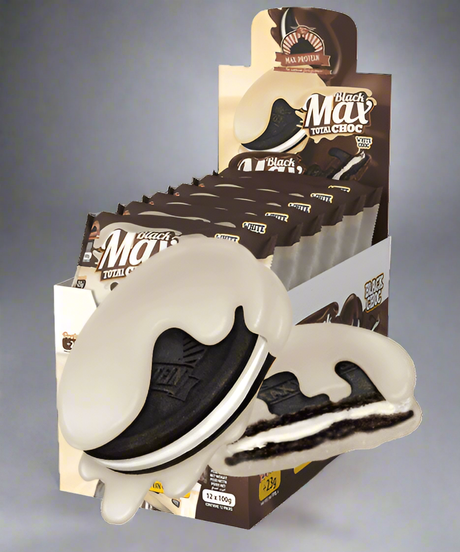 Max Protein Black Max Cookies - Total Choco WHITE- 12x100g