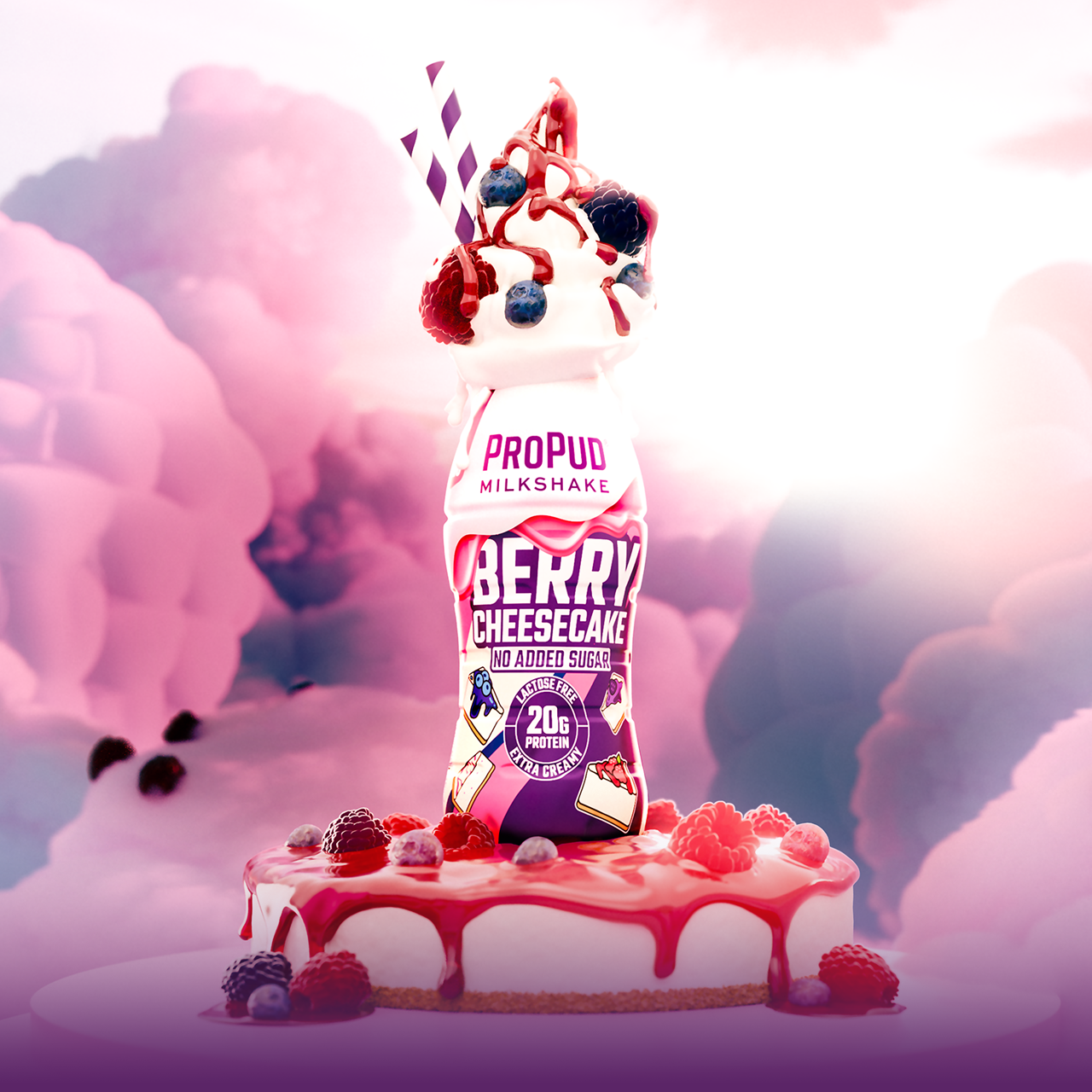 Propud protein shake (RTD) - Berry Cheescake - 8 x 330ml