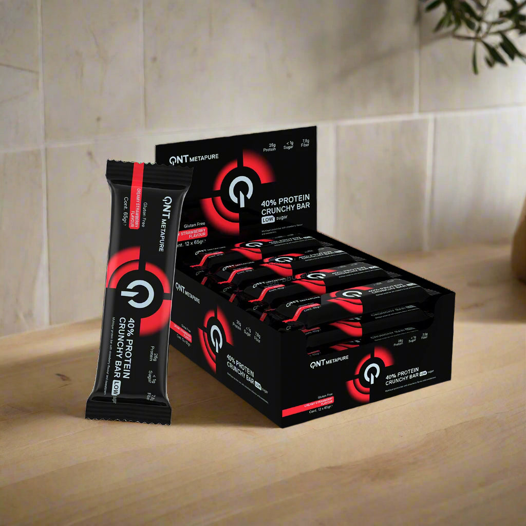 QNT Metapure 40% Protein Crunchy Bar
- Strawberry - 12x65g