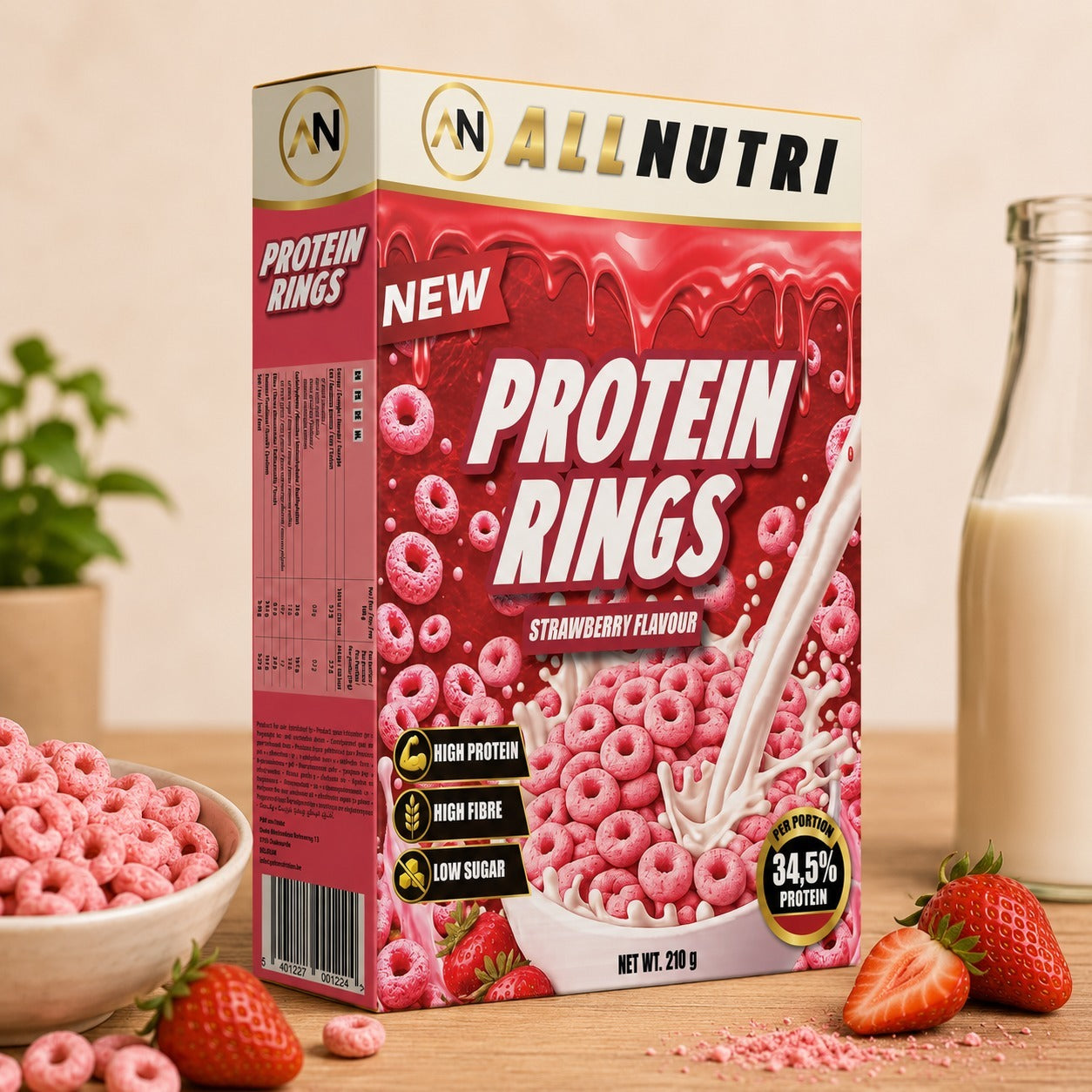 AllNutri protein rings Strawberry sfeerbeeld