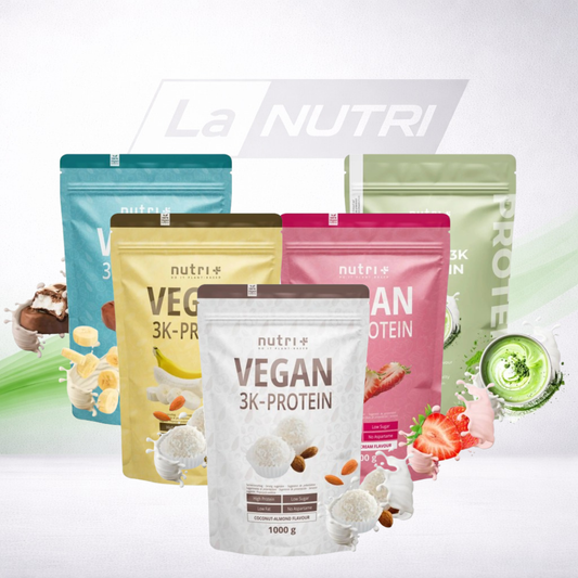 Nutri+ 3k vegan protein  assortiment nu bij Lanutri