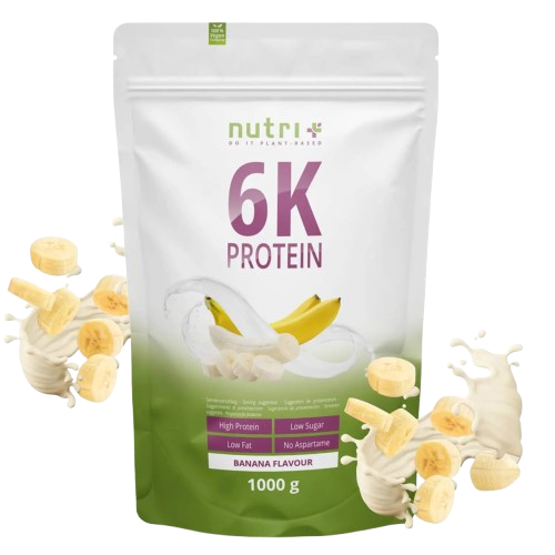 Nutri+ 6K protein eiwitpoeder Banana flavor 1kg nu beschikbaar bij Lanutri