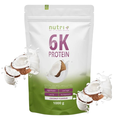 Nutri+ 6K protein eiwitpoeder coconut flavor 1kg nu beschikbaar bij Lanutri