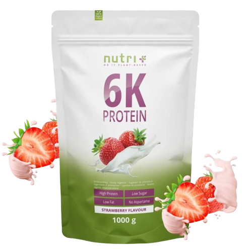 Nutri+ 6K protein eiwitpoeder Strawberry flavor 1kg nu beschikbaar bij Lanutri
