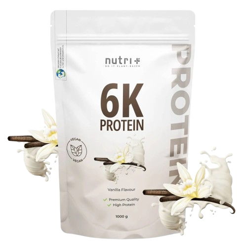 Nutri+ 6K protein eiwitpoeder vanilla flavor 1kg nu beschikbaar bij Lanutri
