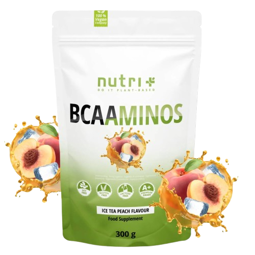 Nutri+ BCAA aminos ice tea peach  flavour nu beschikbaar bij Lanutri