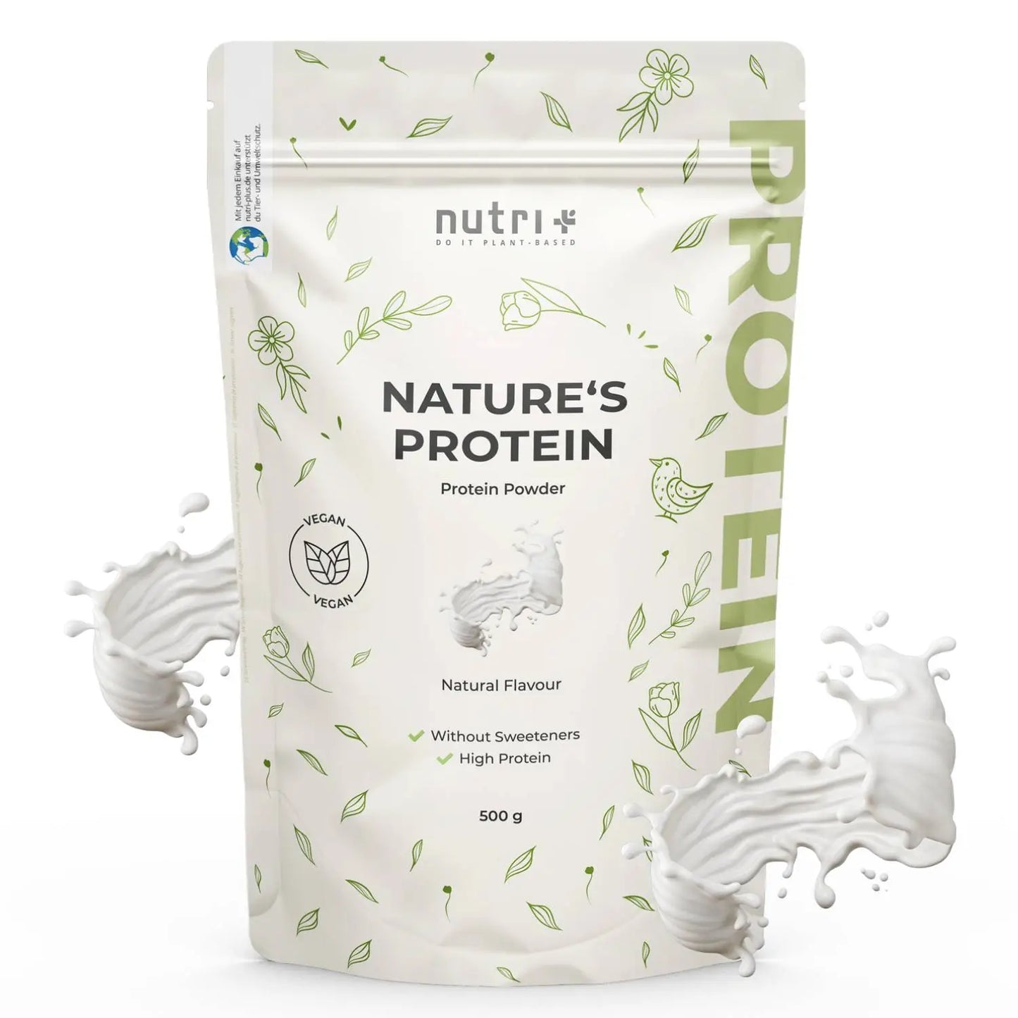 Nutri+ Natures protein natural flavour 500g nu beschikbaar bij Lanutri