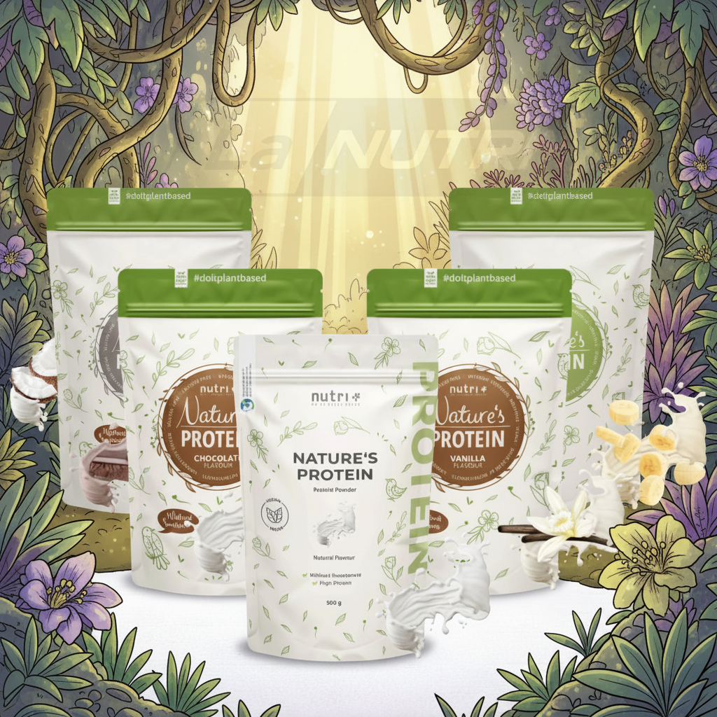 Nutri+ natures protein assortiment in de jungle nu bij Lanutri